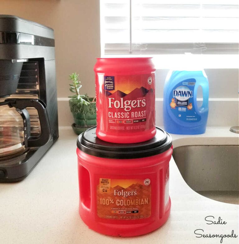 Upcycling a Coffee Canister into a Boho Planter with Cork Fabric