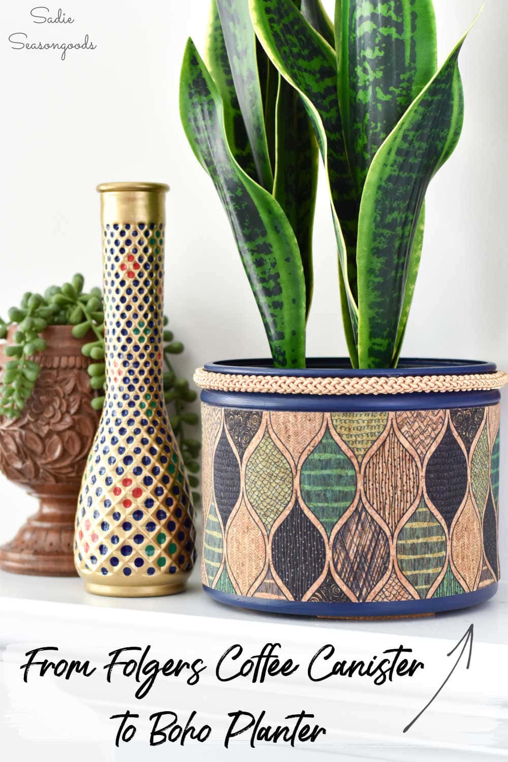 boho planter and coffee can crafts