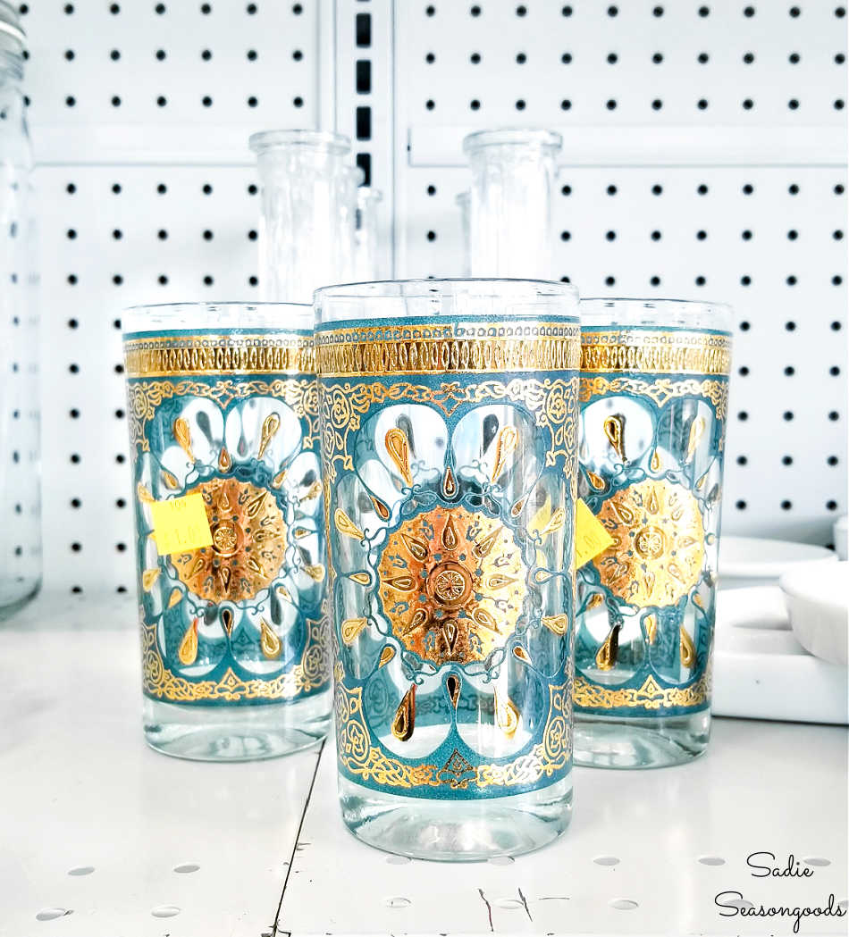 vintage mid century modern drinking glasses