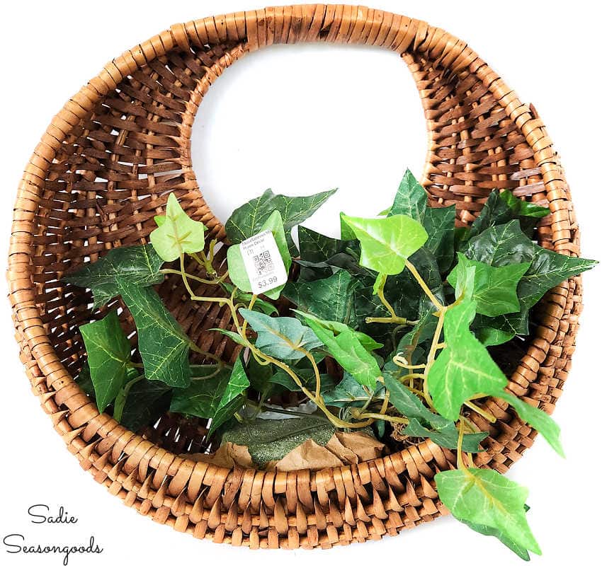 wicker wall pocket or round basket