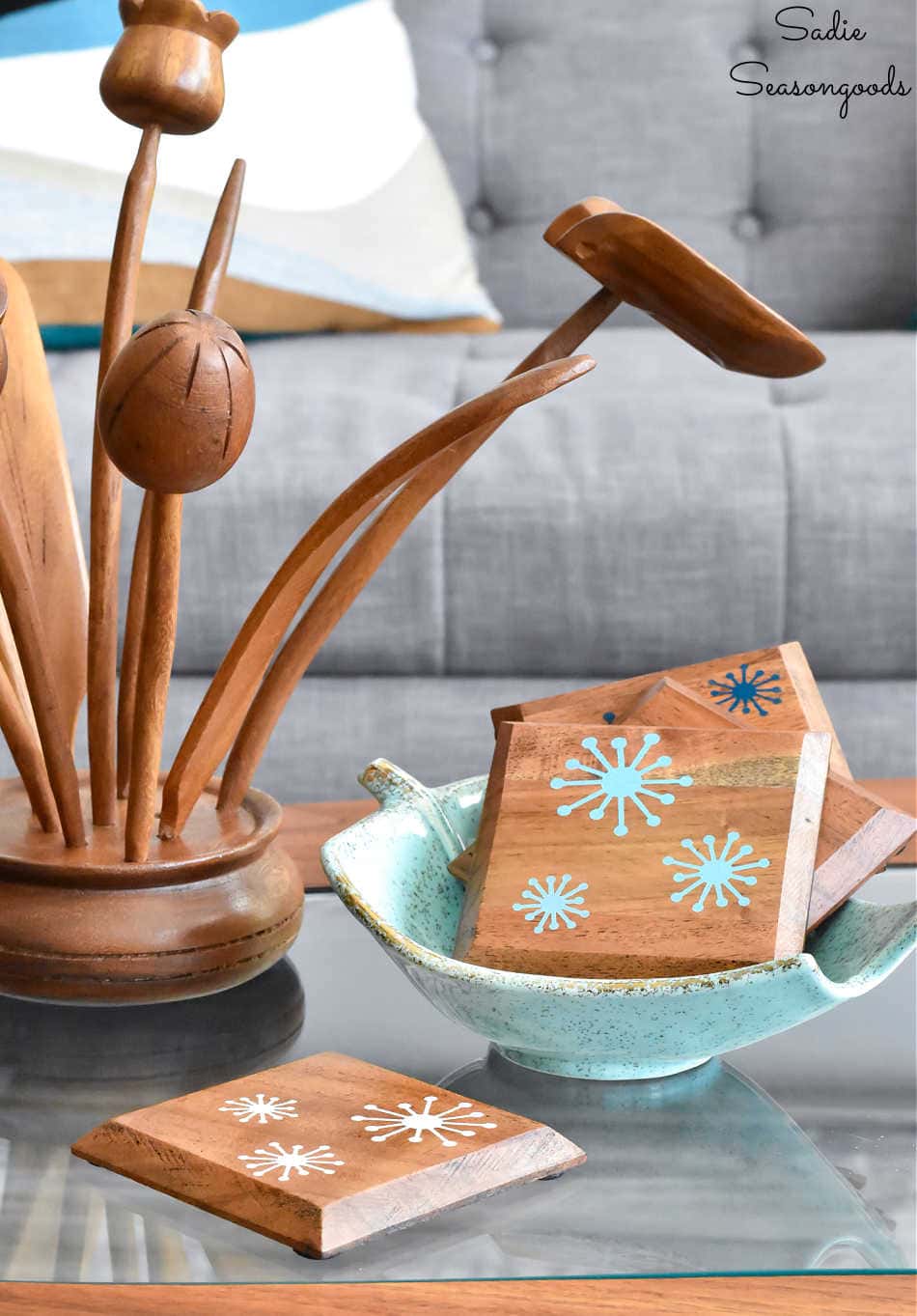 diy idea for mid-century modern coasters