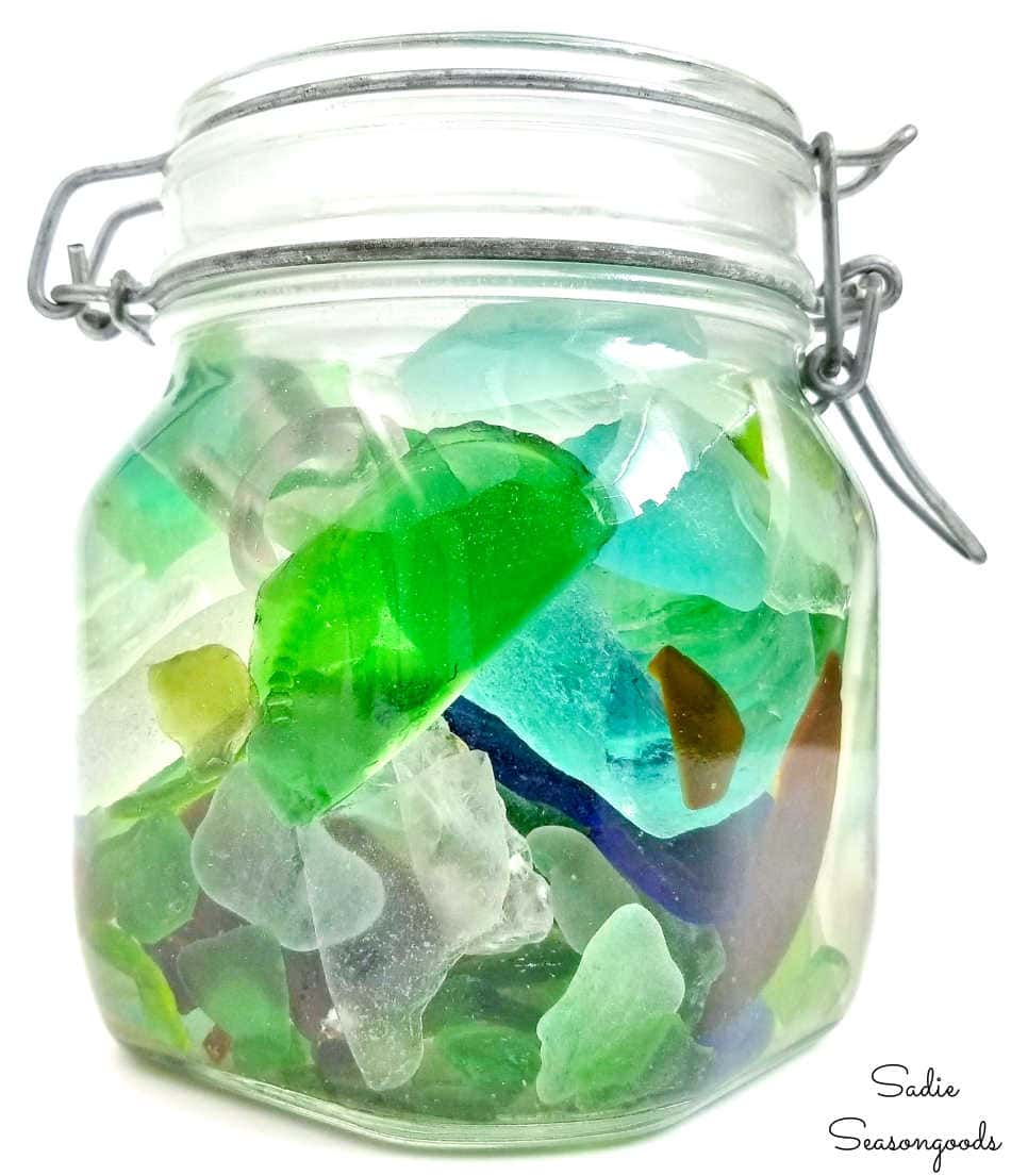 how to display beach glass or sea glass