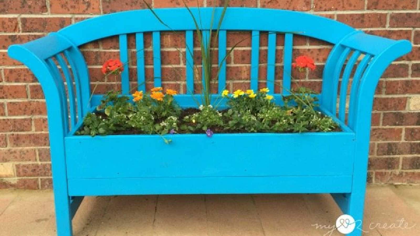 standing bench planter