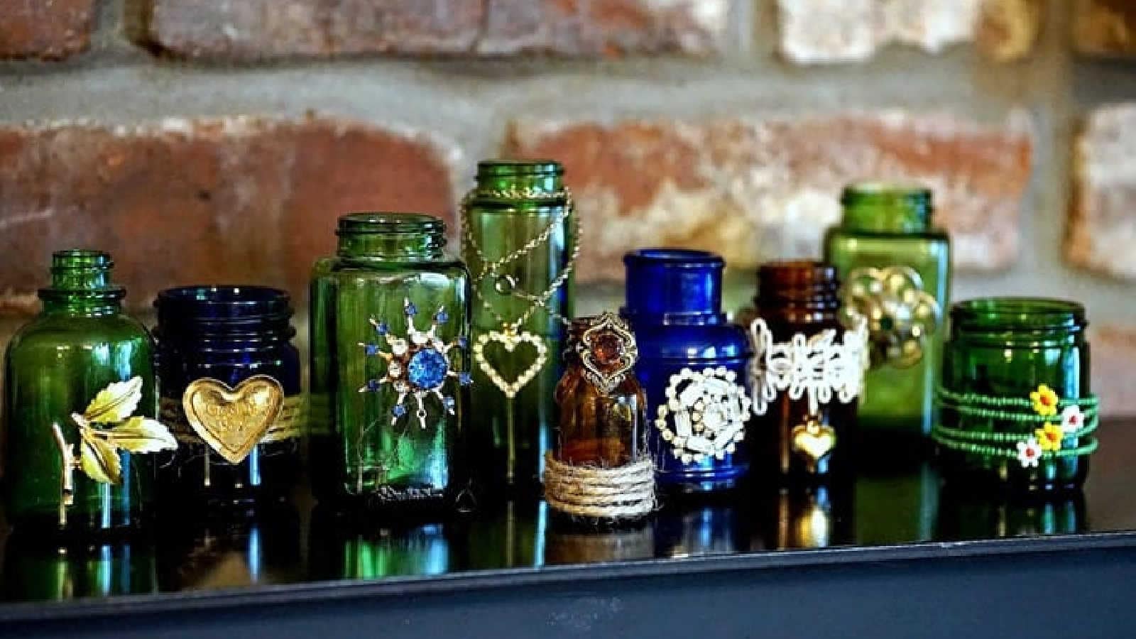 bling bottles with jewelry
