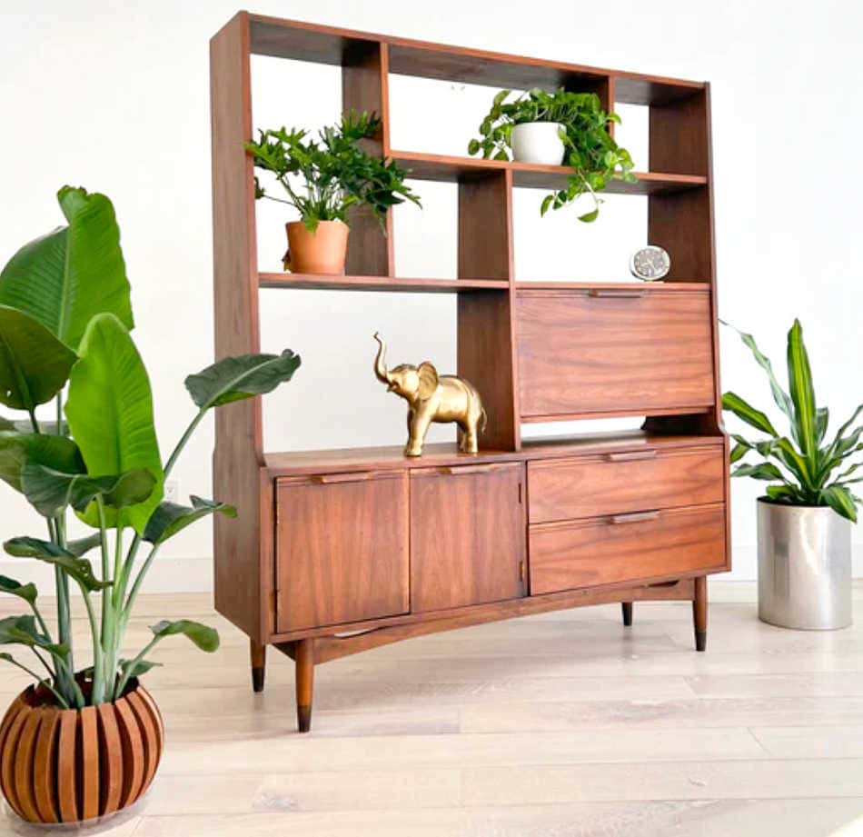 mid century modern room divider and wall unit