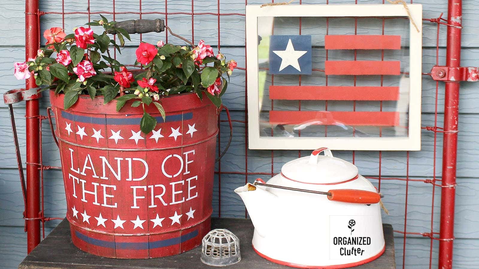 bucket planter for july 4th