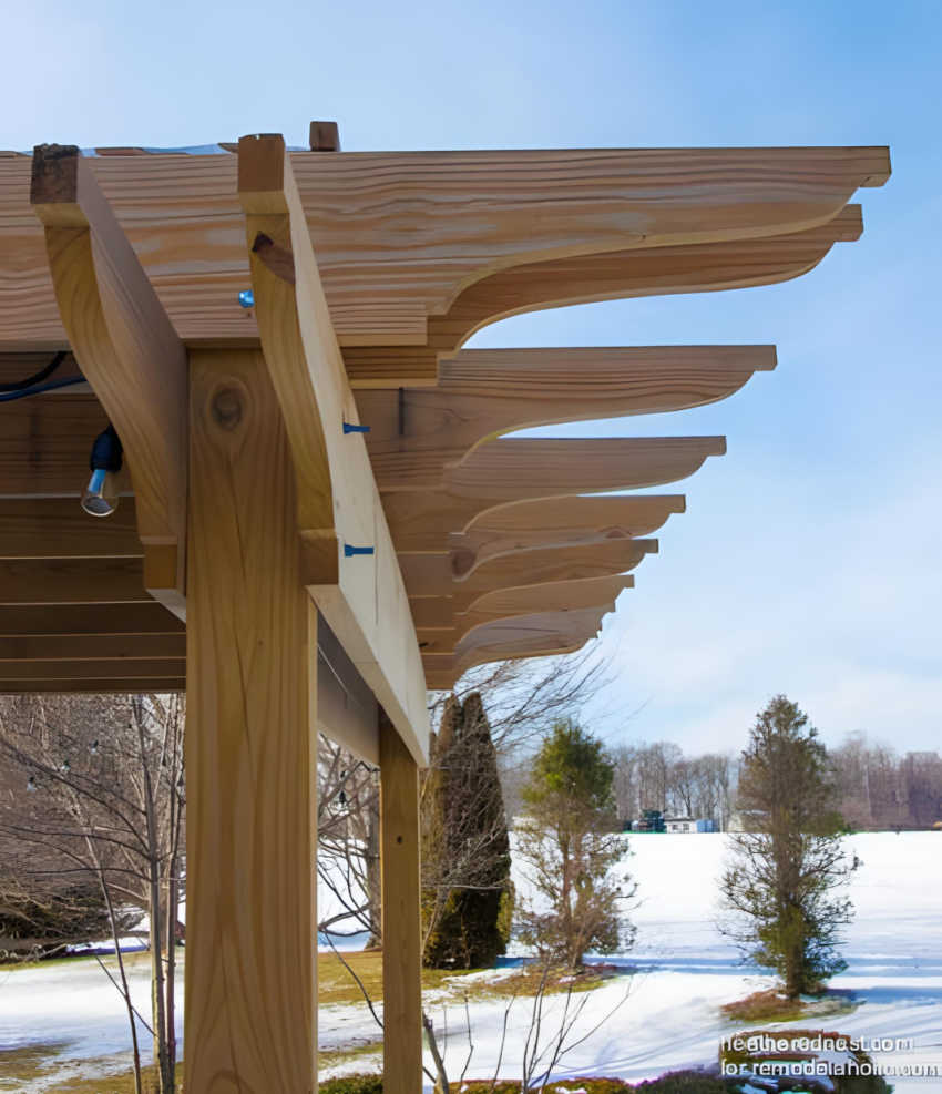 traditional wood pergola