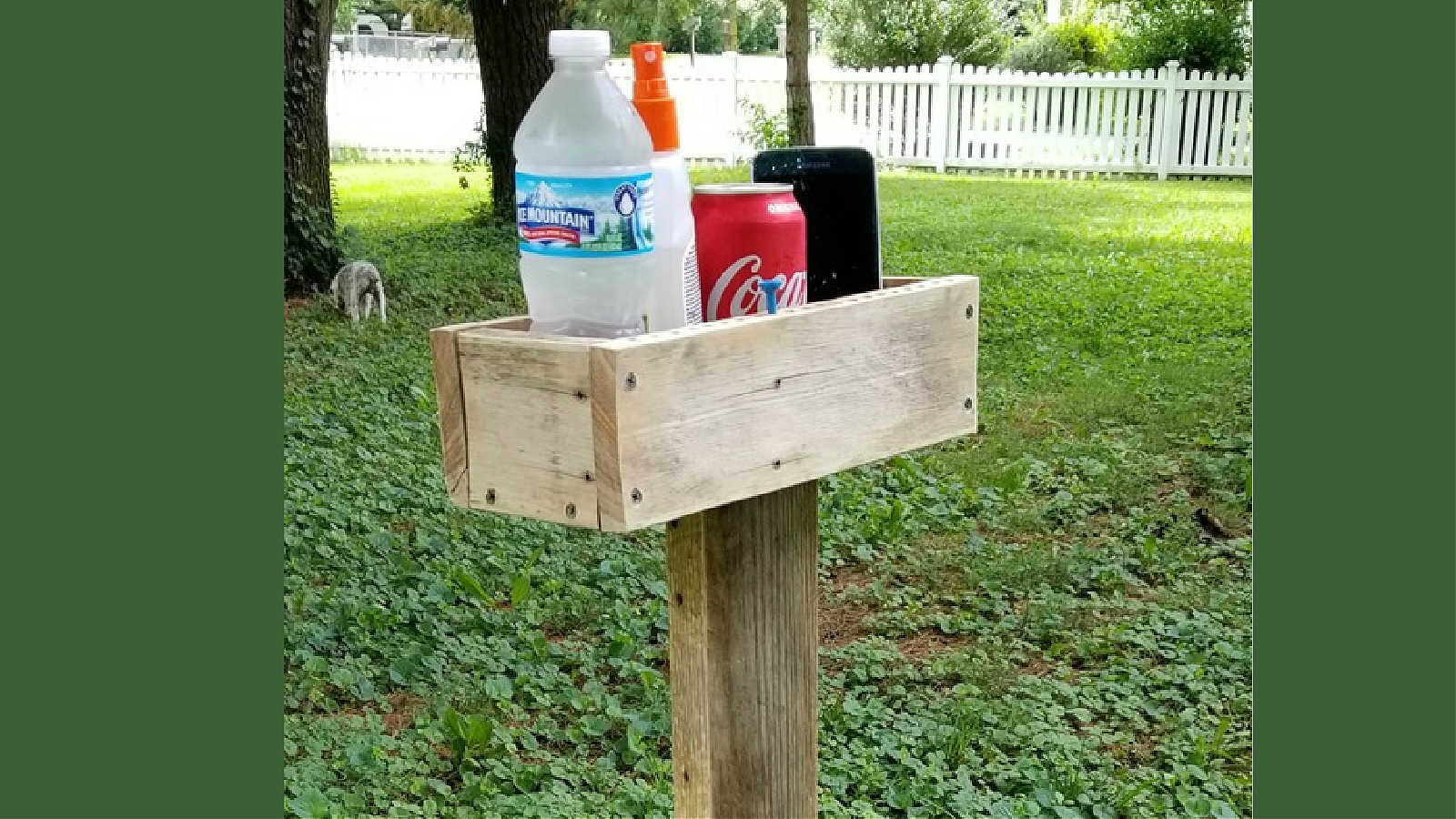 diy drink holder for the backyard