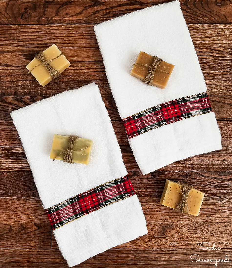 hand towels with a flannel trim