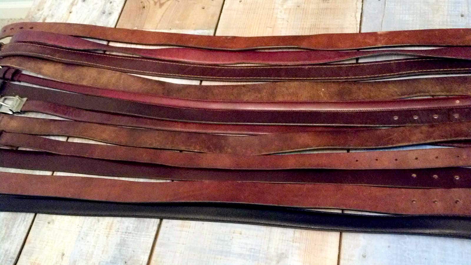 leather belts from a thrift store