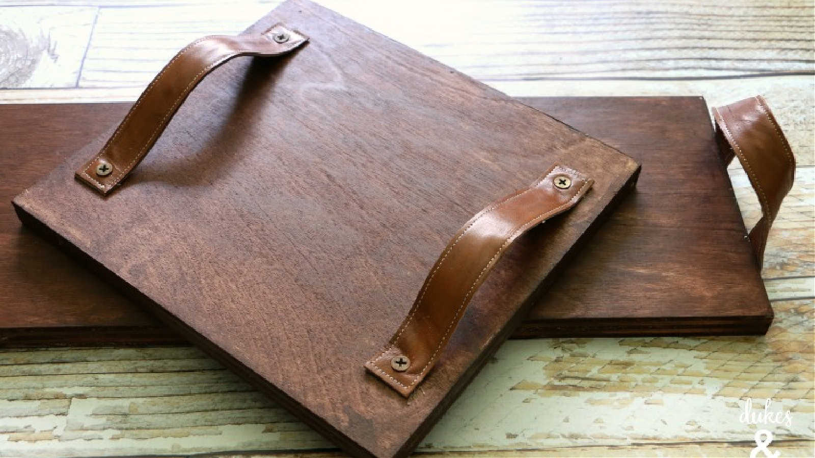 leather handles on trays
