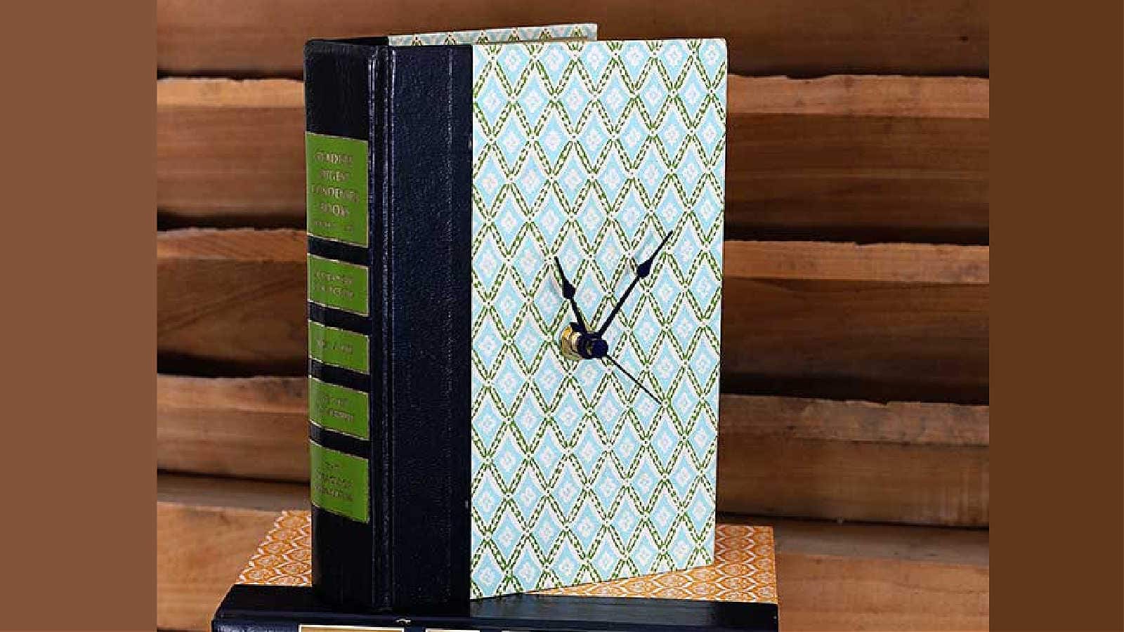 upcycling a book into a clock