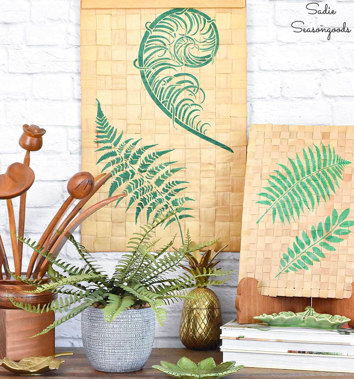 Botanical Prints on Woven Mats