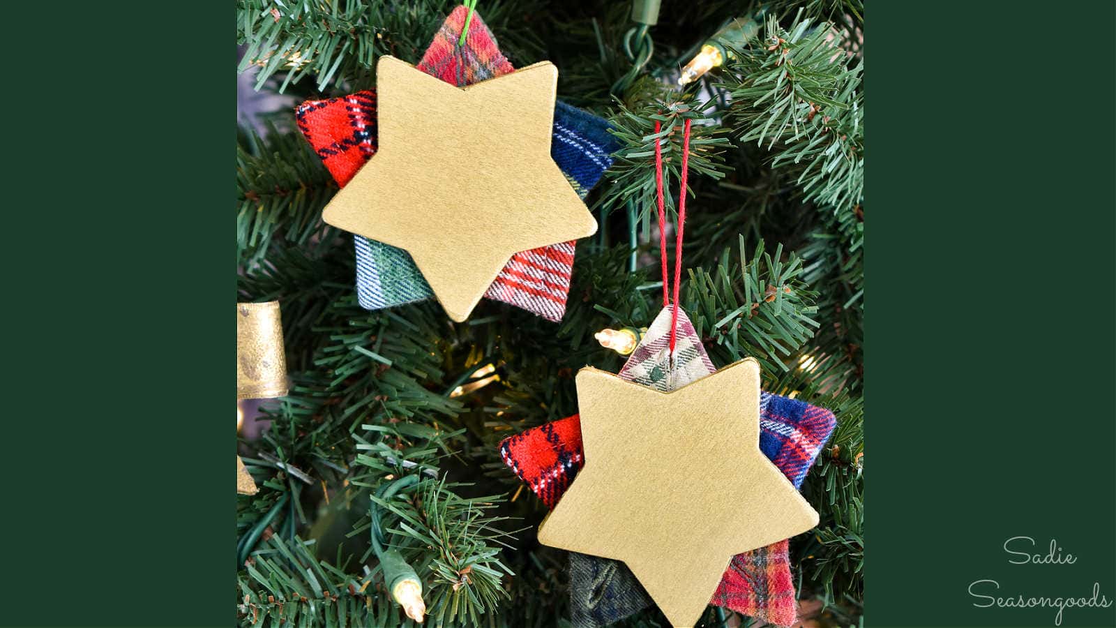 star ornaments from flannel shirts