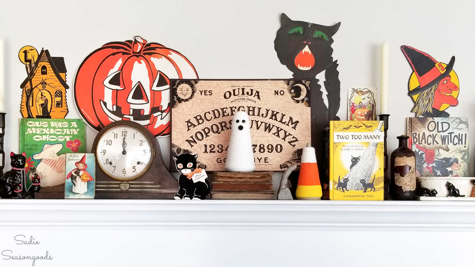 seasonal display with children's books