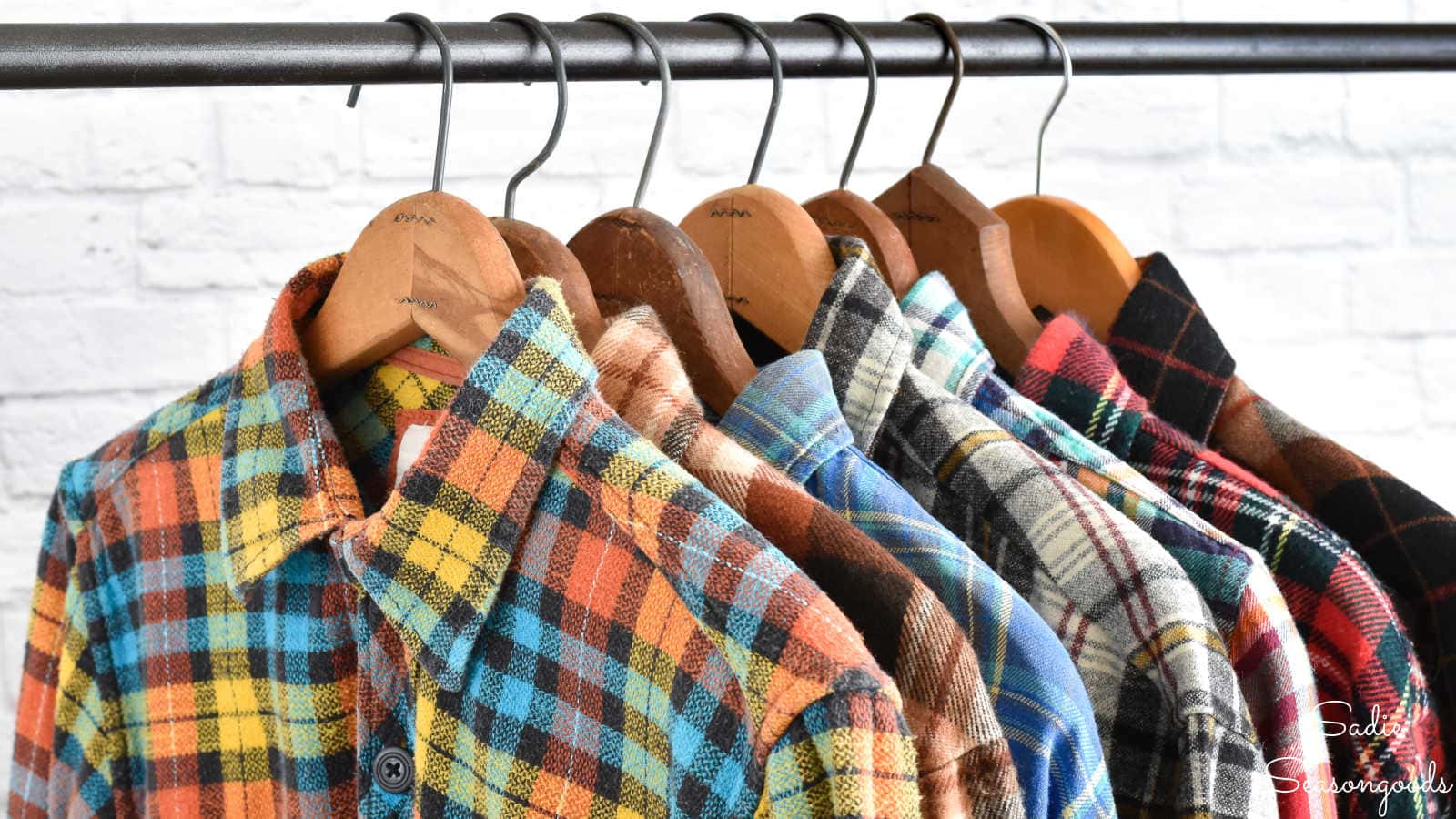 flannel shirts from a thrift store