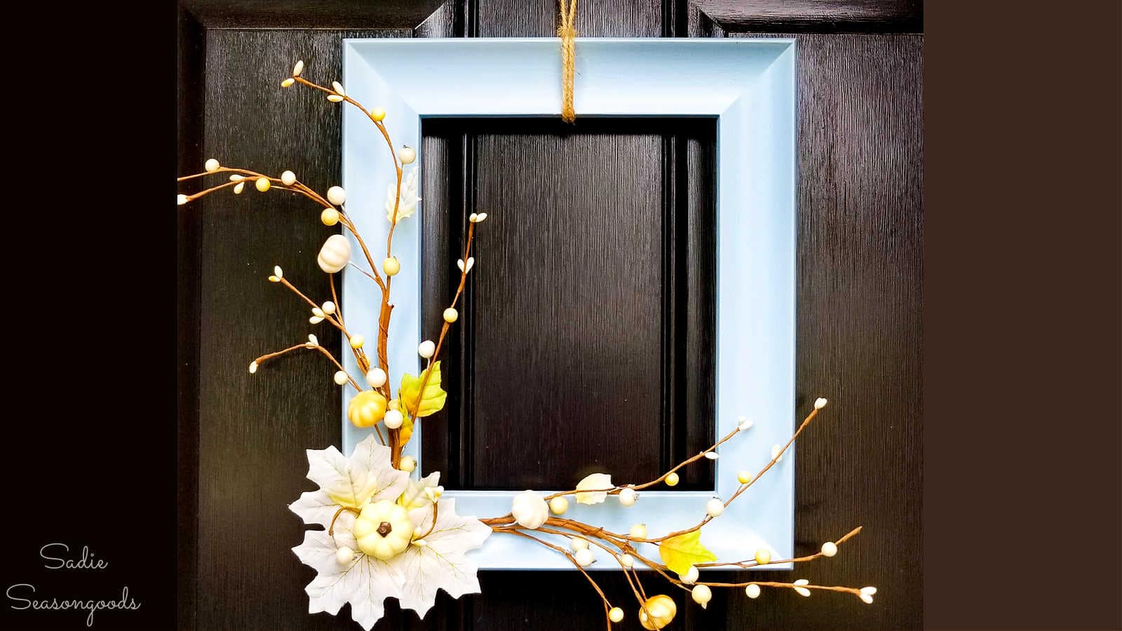 picture frame wreath for autumn