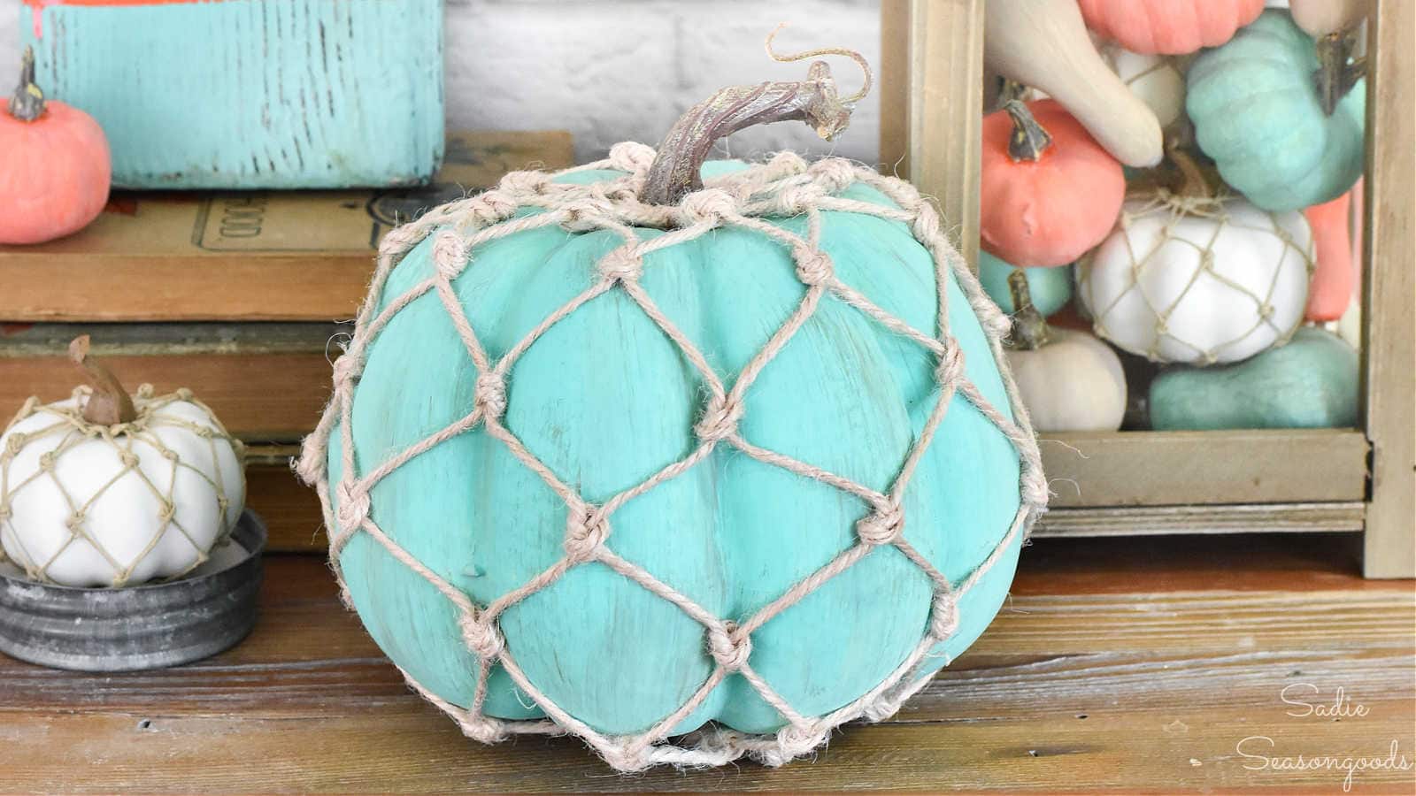 coastal pumpkin for fall decor