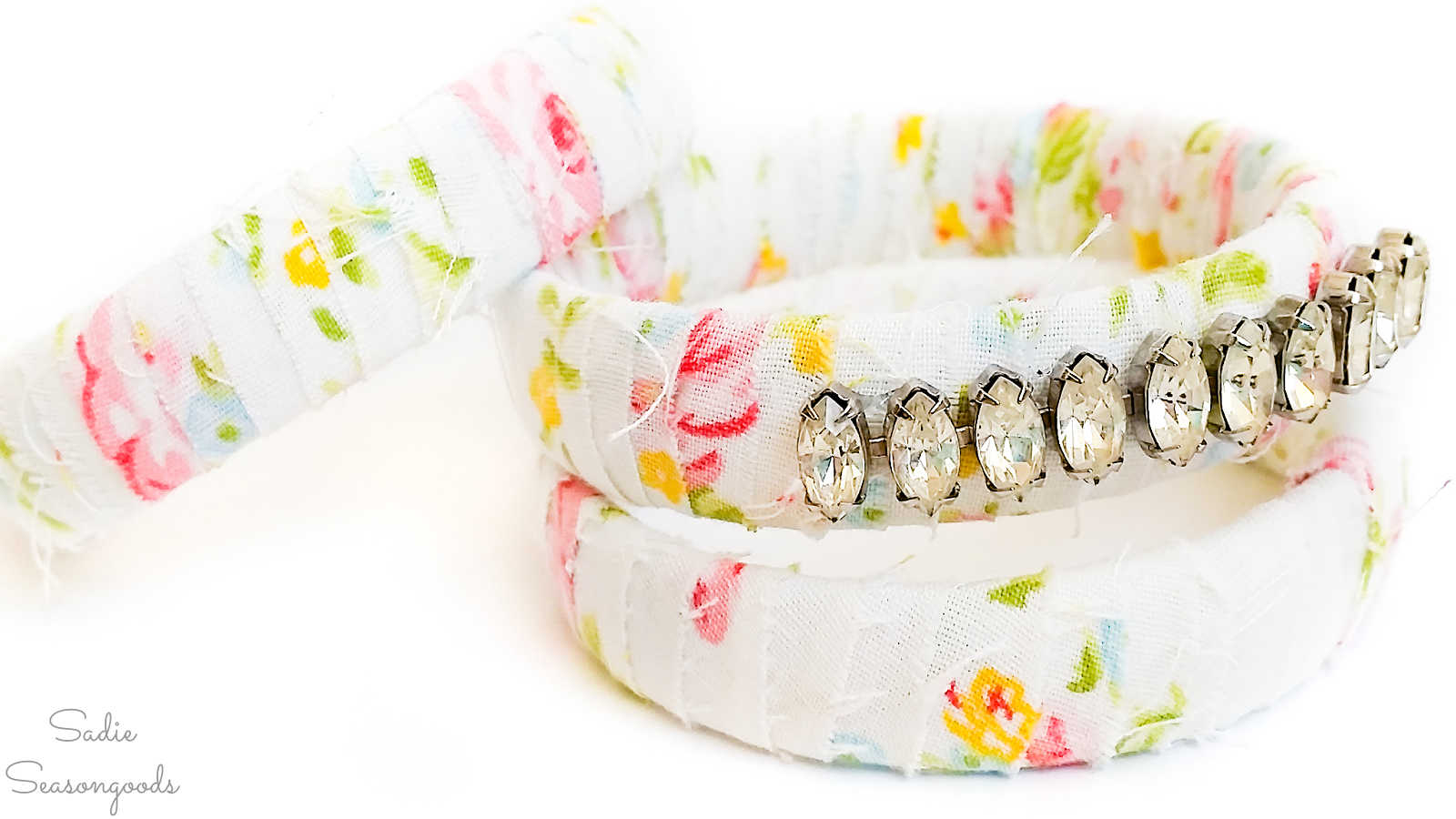 rhinestones on fabric bracelets