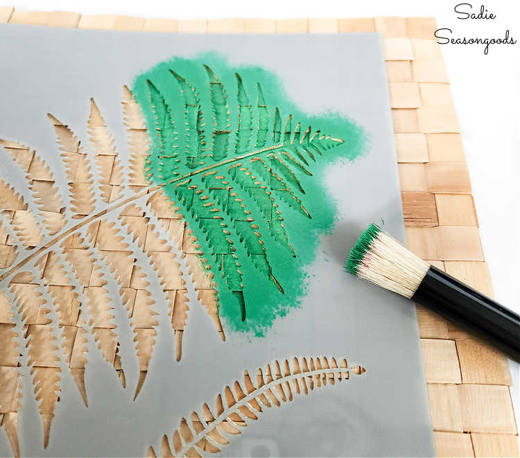 fern stencil for boho decor