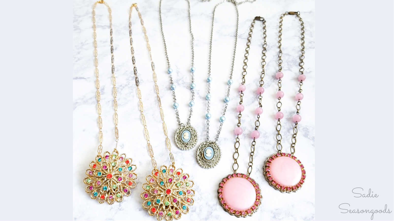 vintage clip earrings as matching necklaces