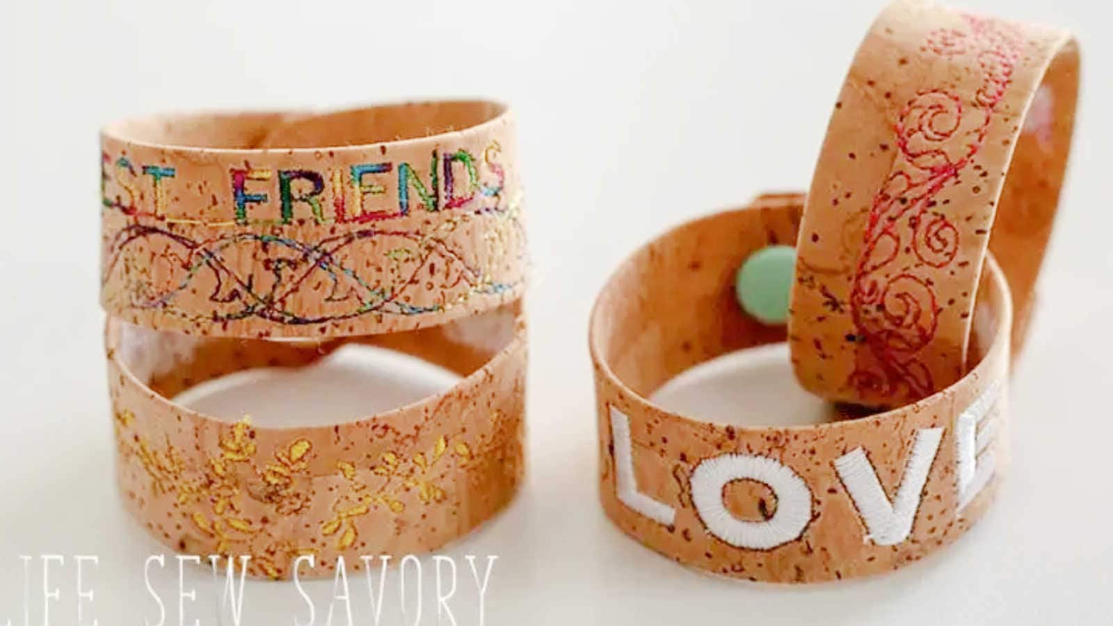 cuff bracelets made from cork