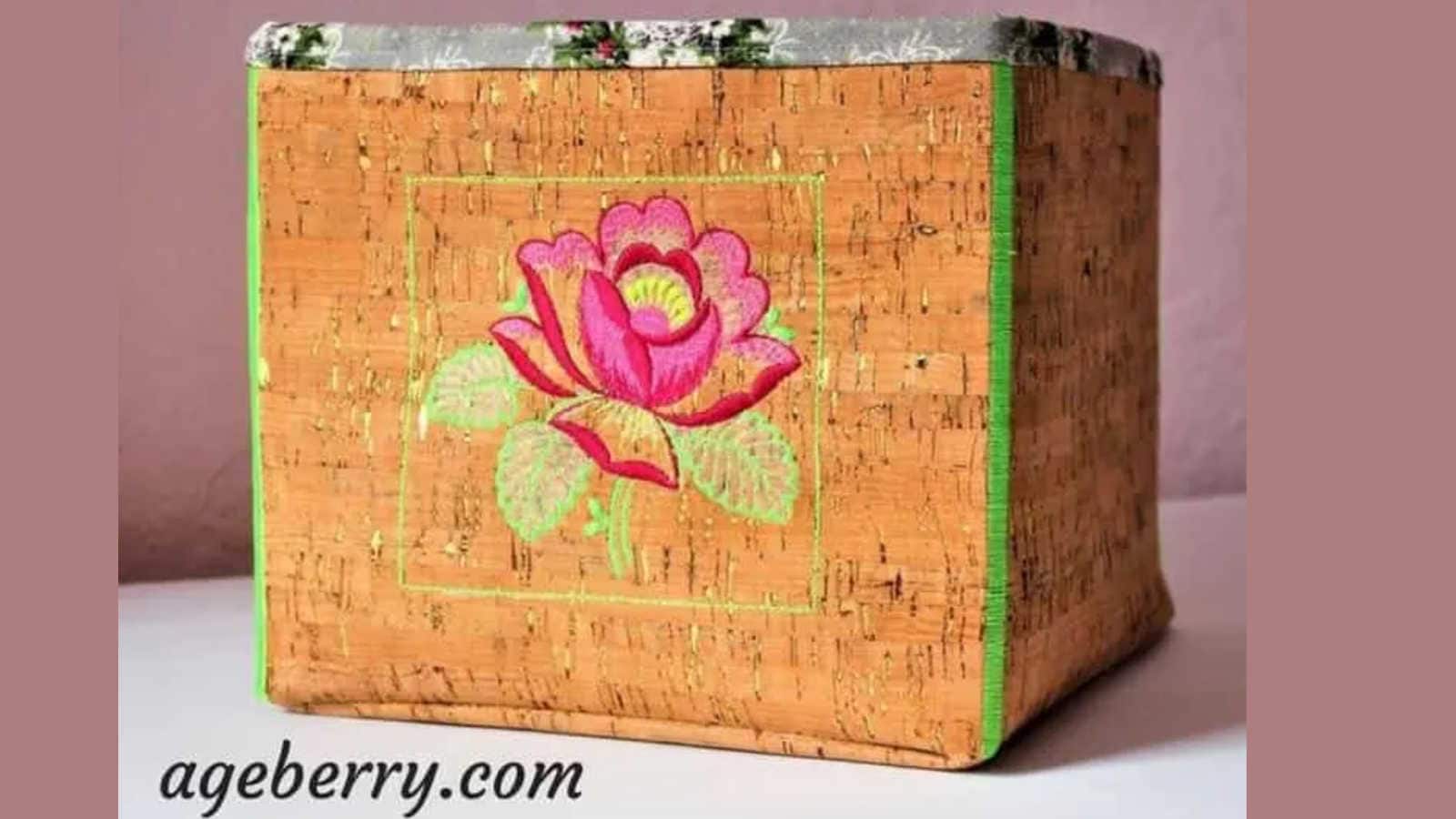 covering a box with cork fabric