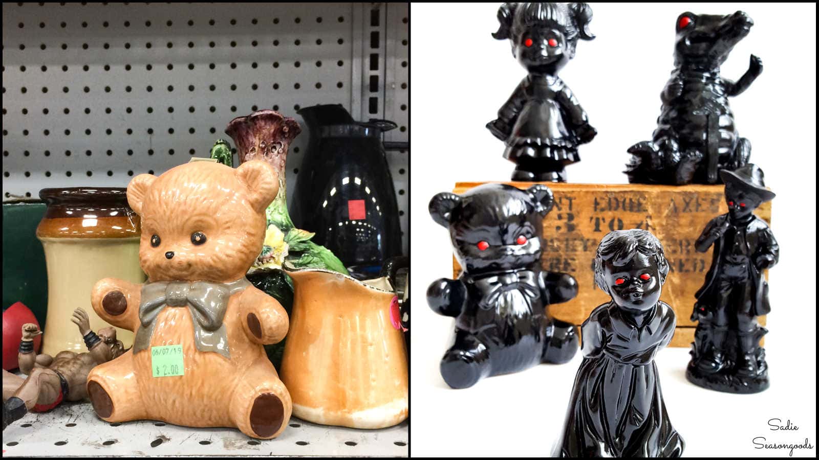 halloween figurines from the thrift store