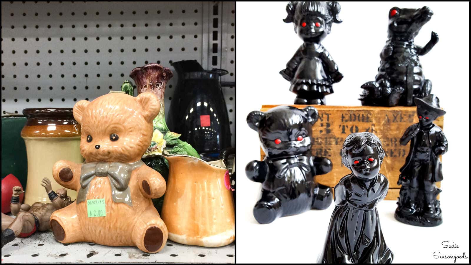 halloween figurines from the thrift store
