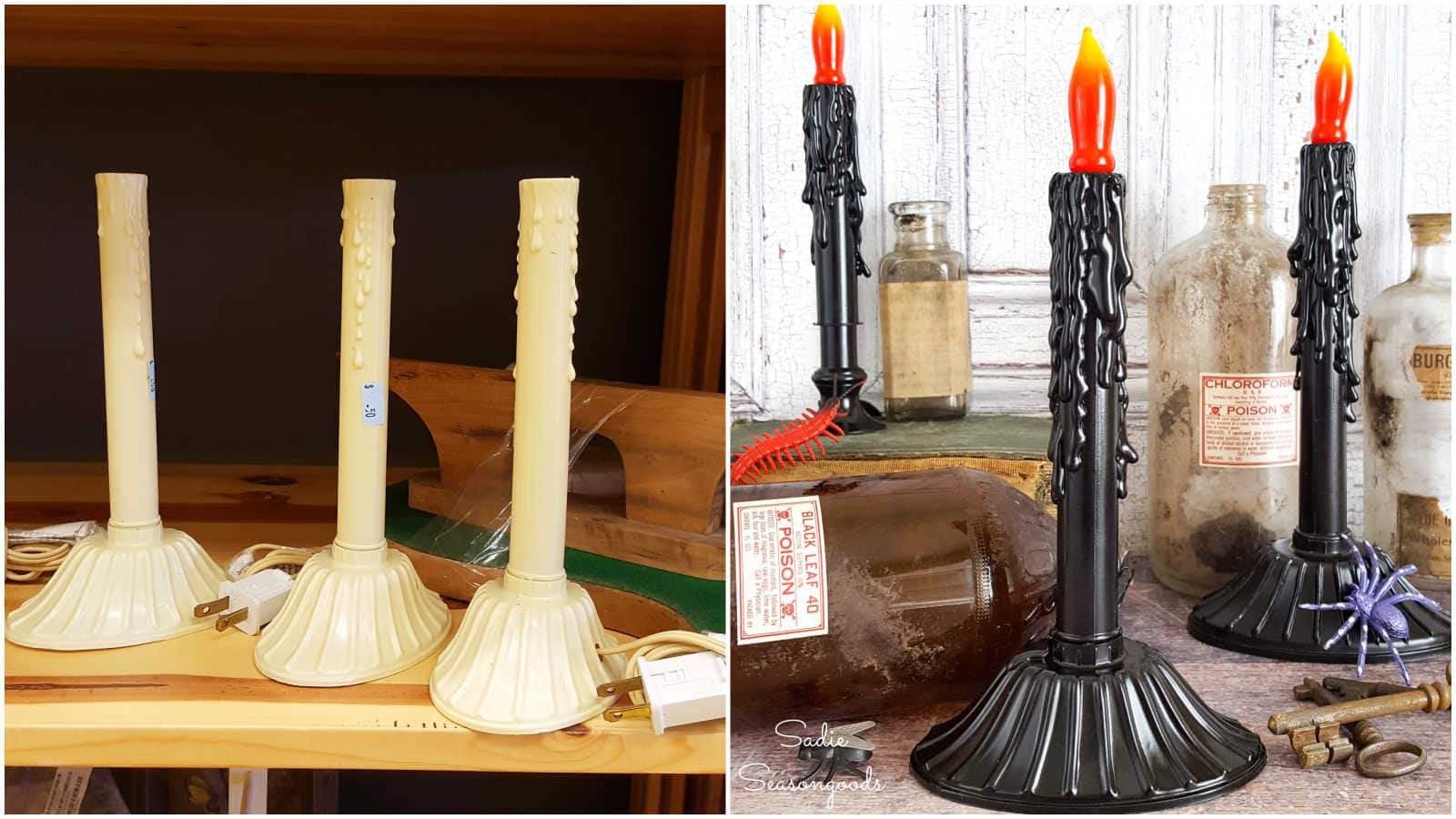 diy halloween decor with candles
