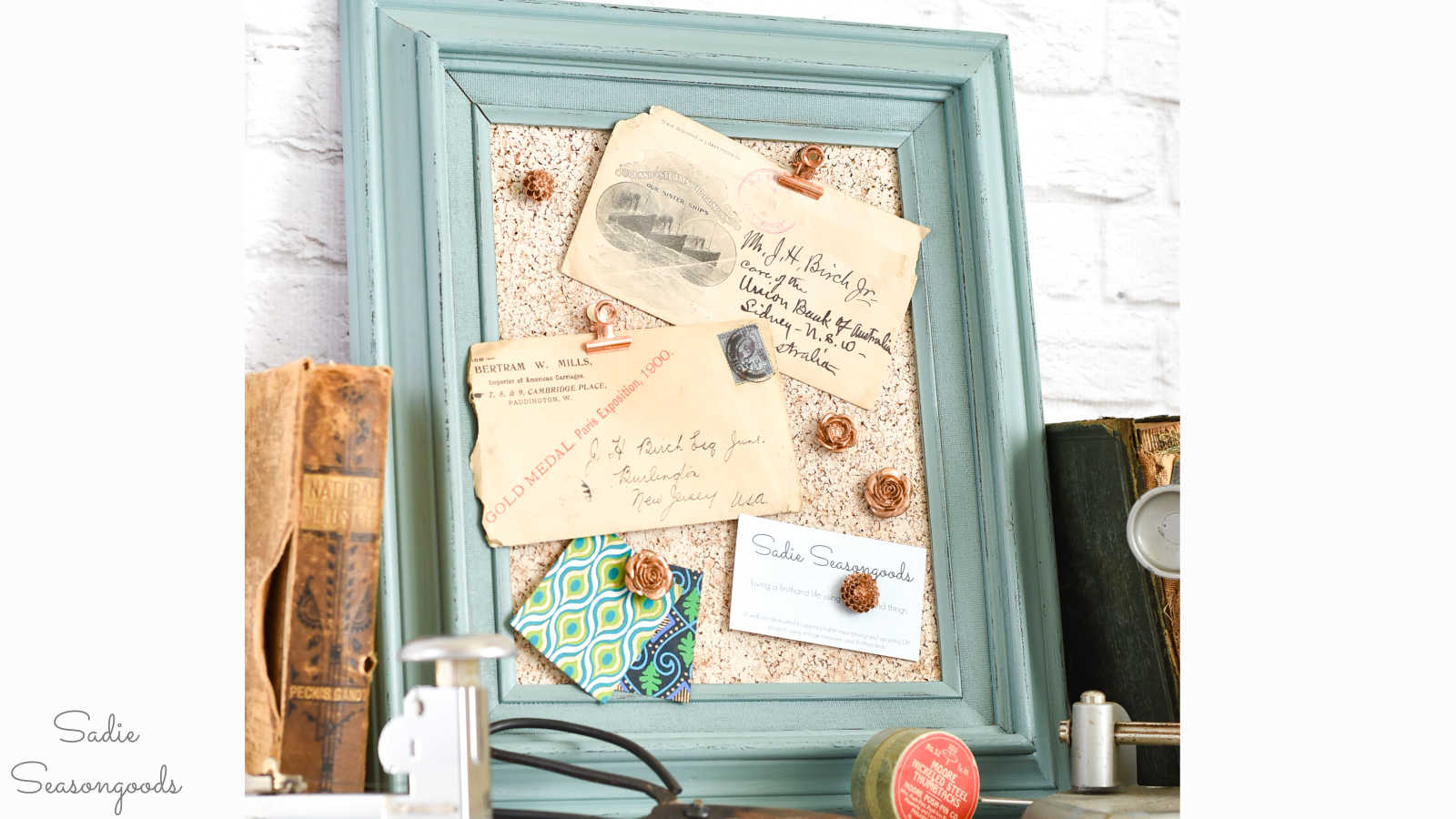 framed cork board in a picture frame