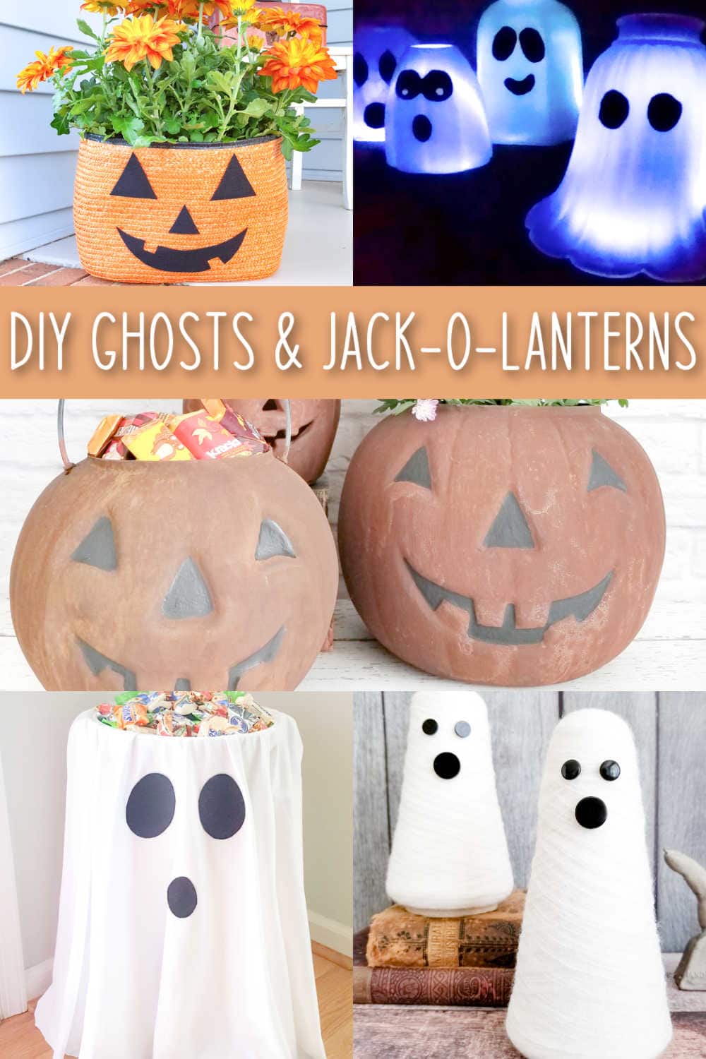 upcycling ideas for jack-o-lanterns and ghosts
