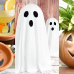 decorating for halloween with diy ghosts and jack-o-lanterns