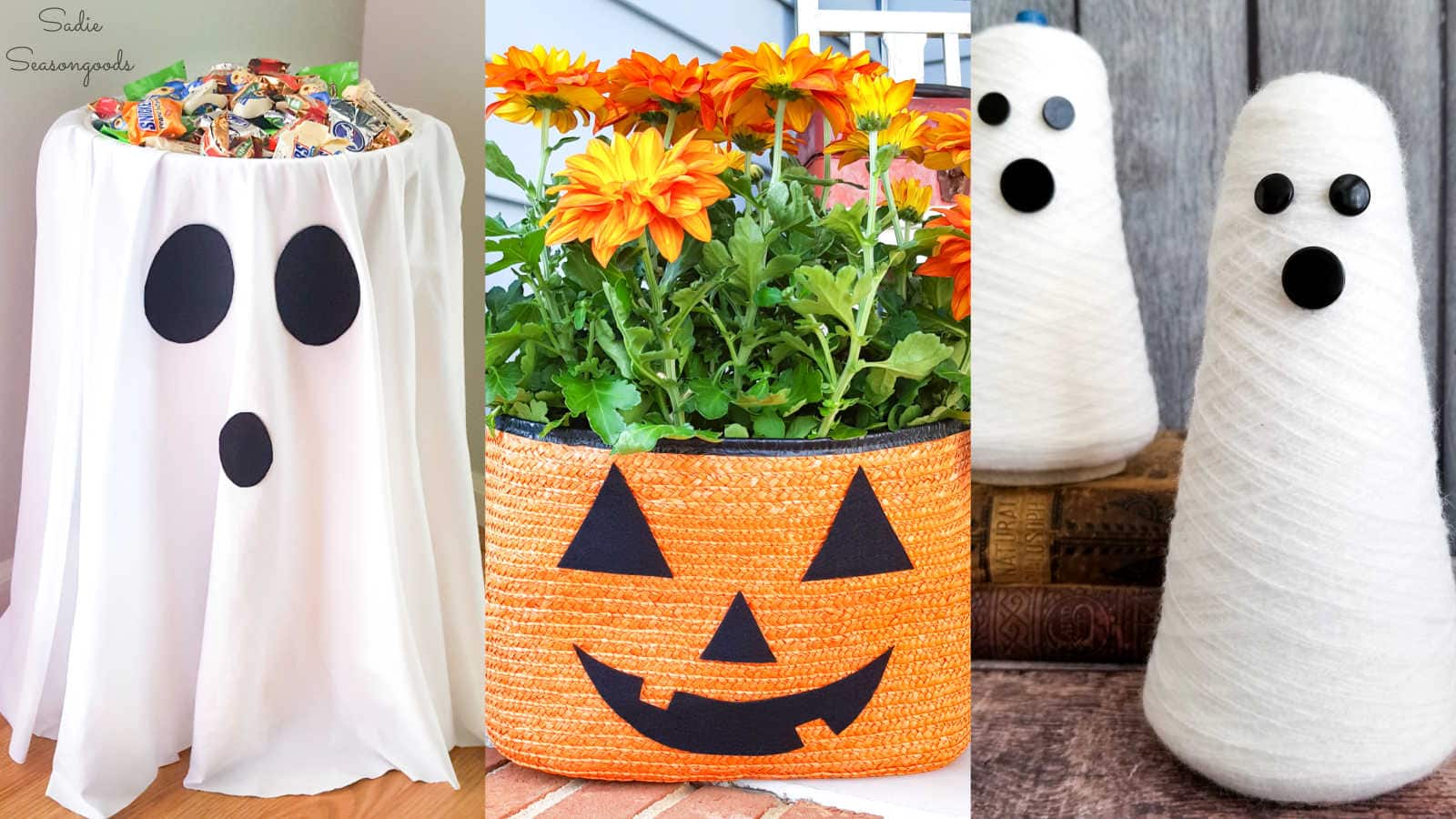 ghosts and jack-o-lanterns as halloween decoration ideas