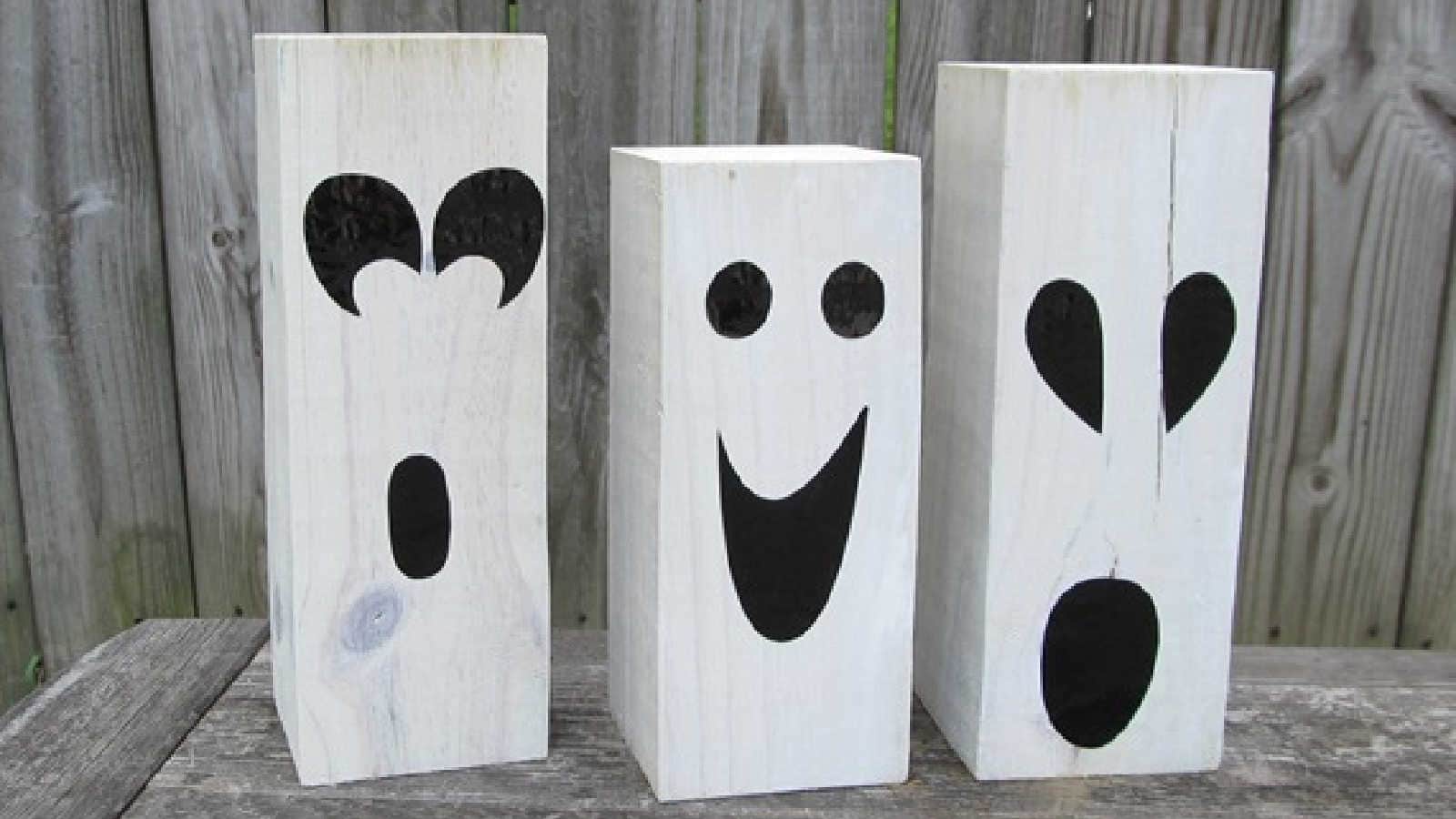 ghosts made of scrap wood