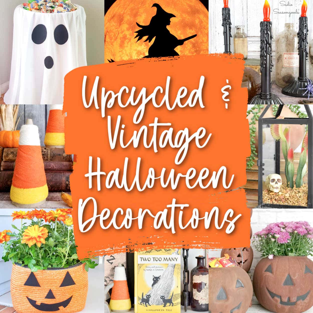 Thrifted, Upcycled, and Vintage Halloween Decorations