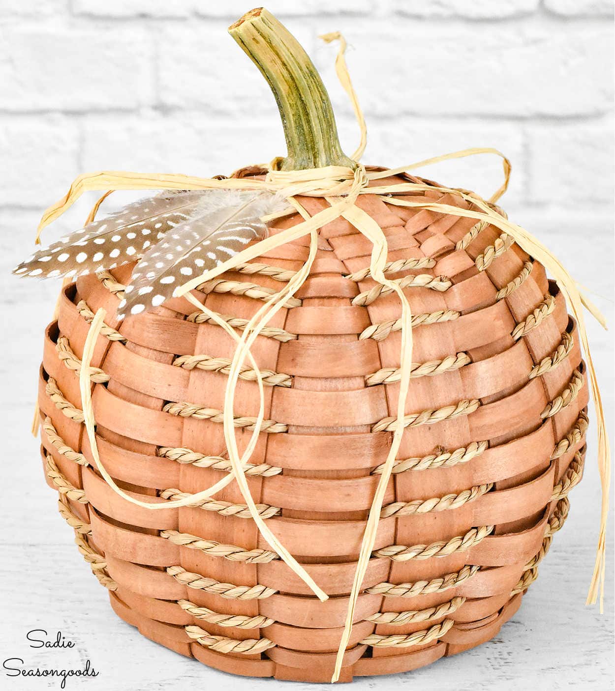 boho pumpkin for fall decor