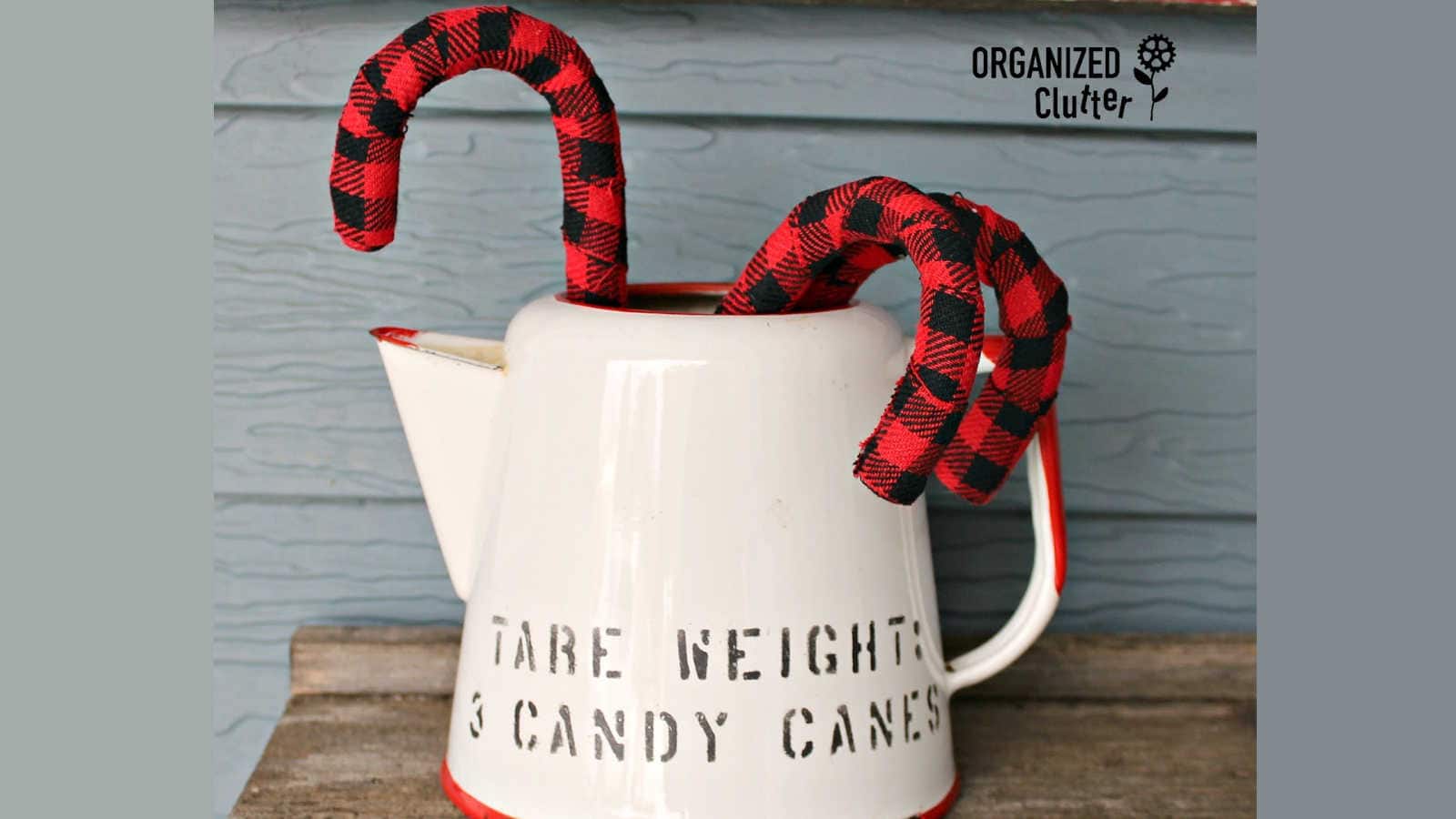 wrapping candy canes in plaid fabric