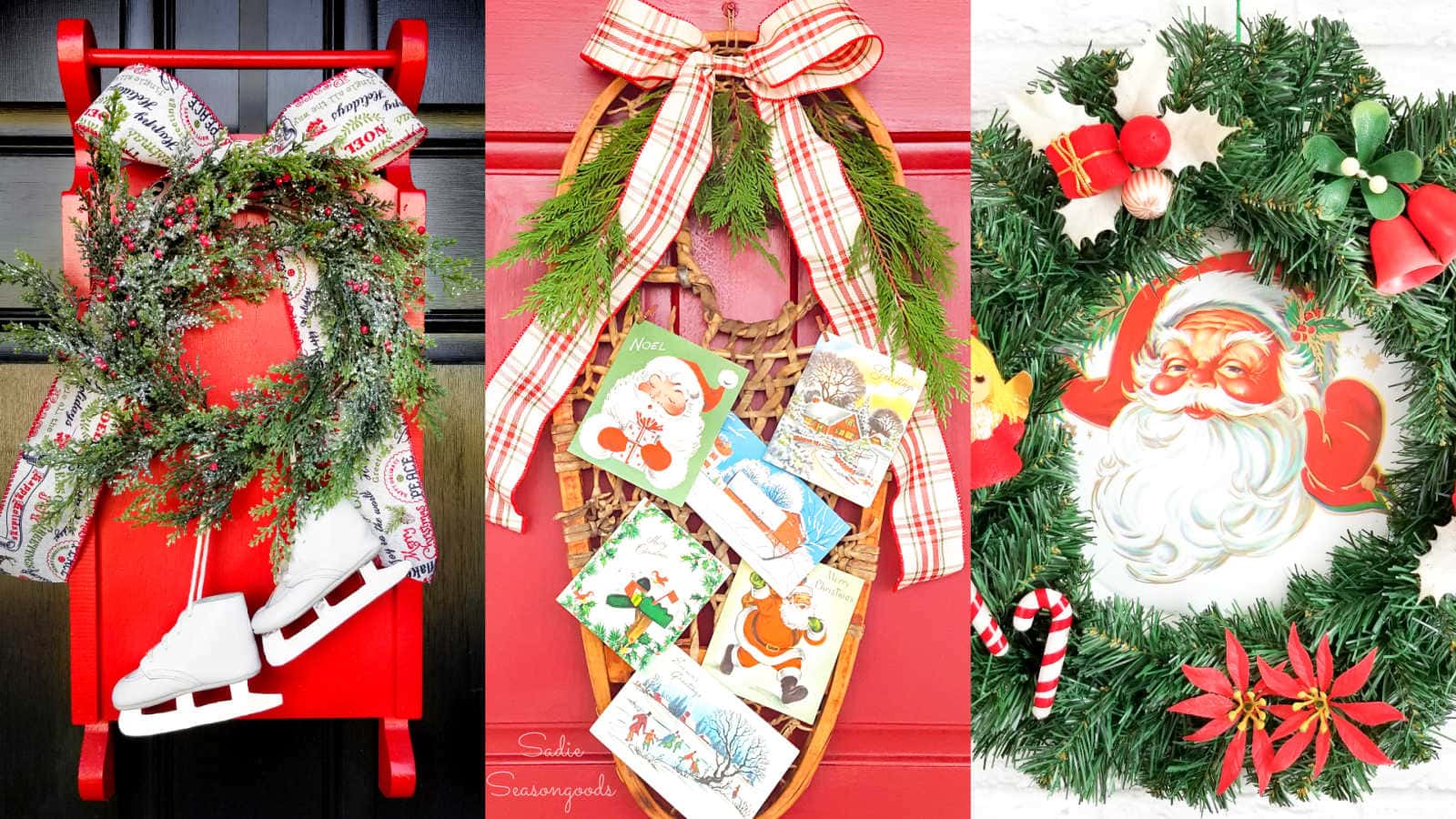 upcycle and repurpose with these christmas wreath ideas