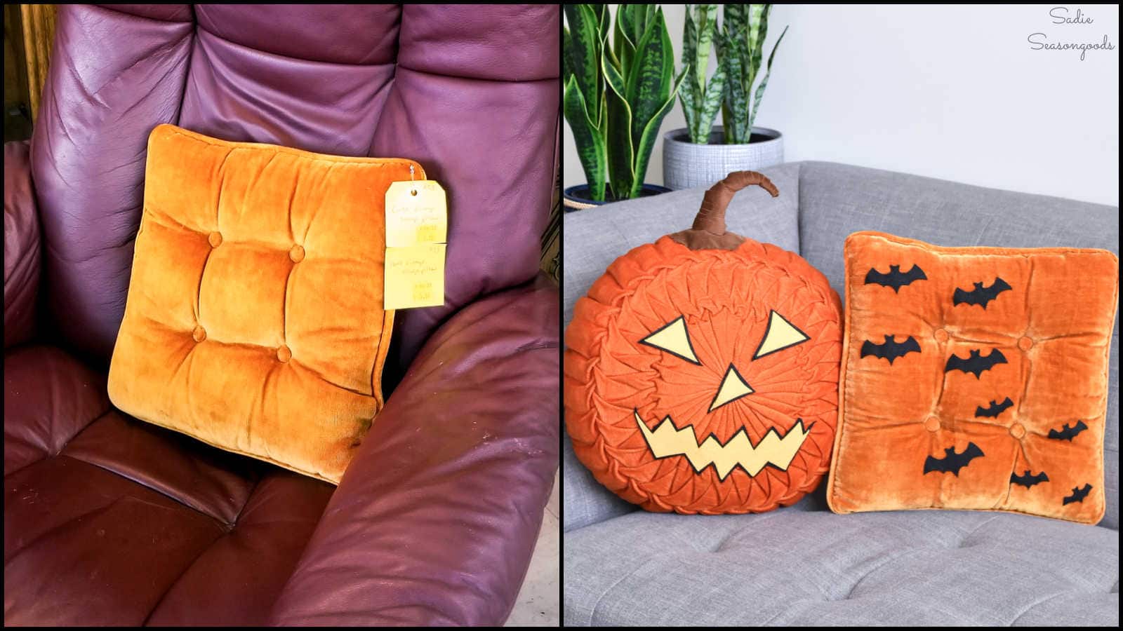 vintage halloween pillows