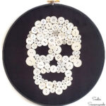 skull decor on an embroidery hoop