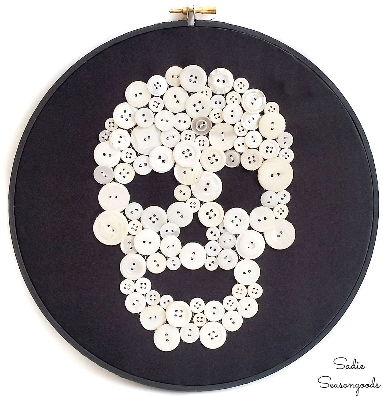 Skull Art with Vintage Buttons
