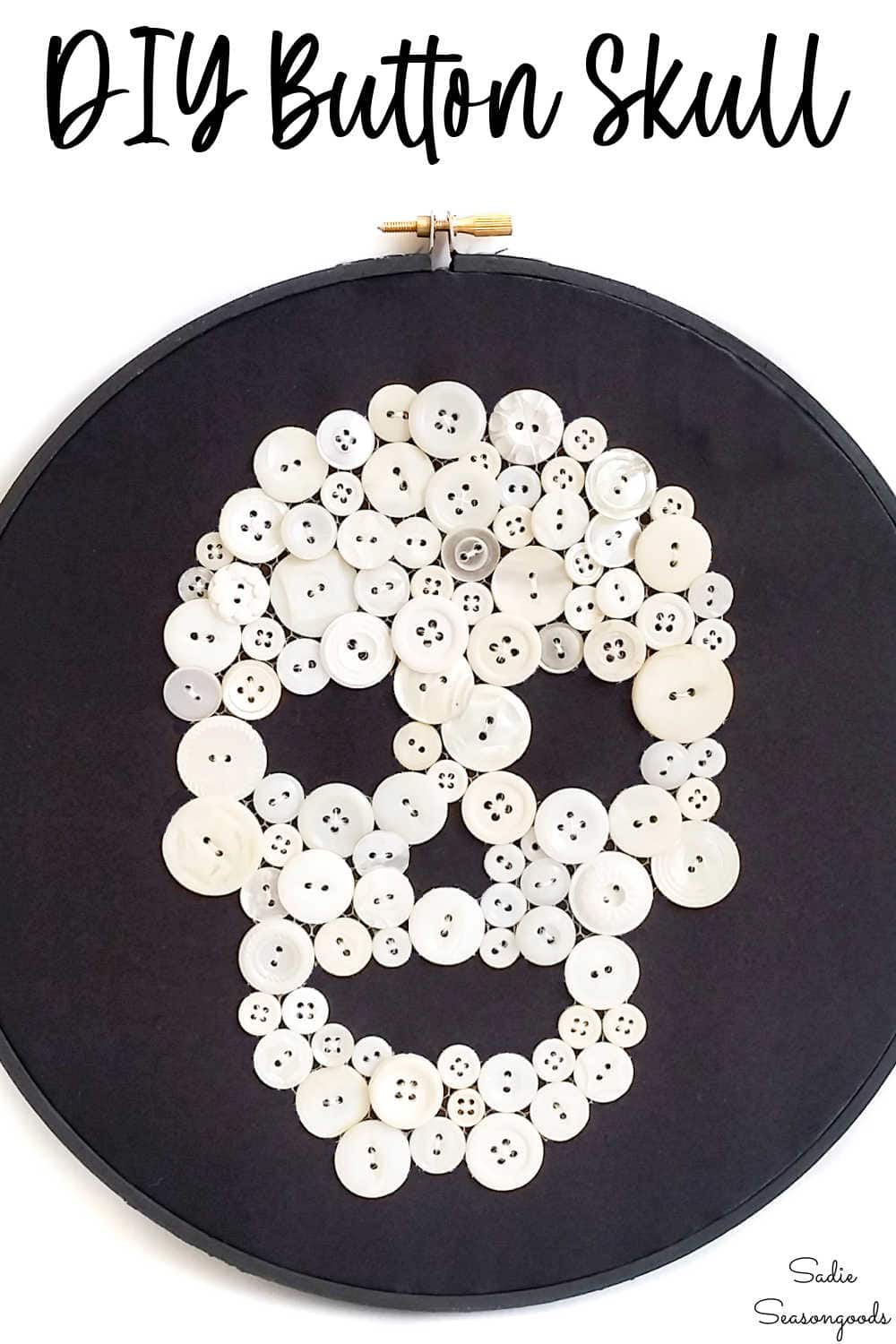 how to make skull art with vintage buttons