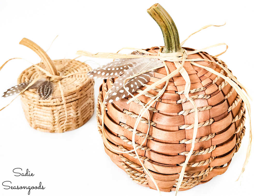 boho fall decor from a basket