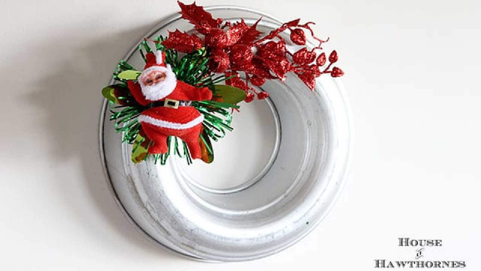 upcycling vintage decor on a wreath