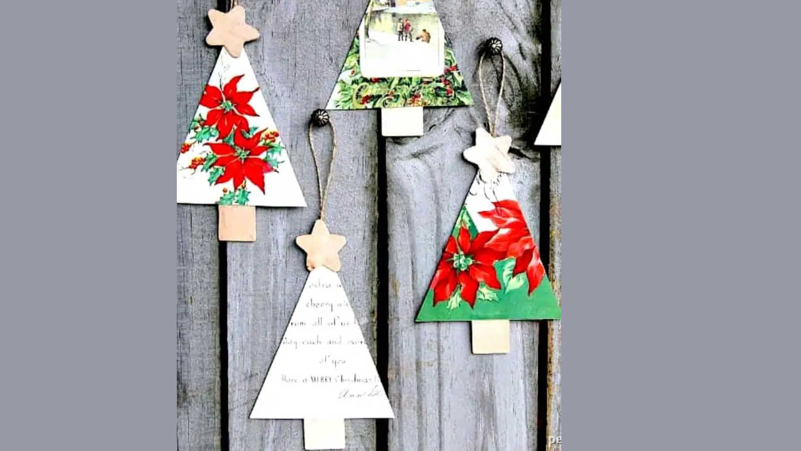 upcycle christmas cards as diy ornaments