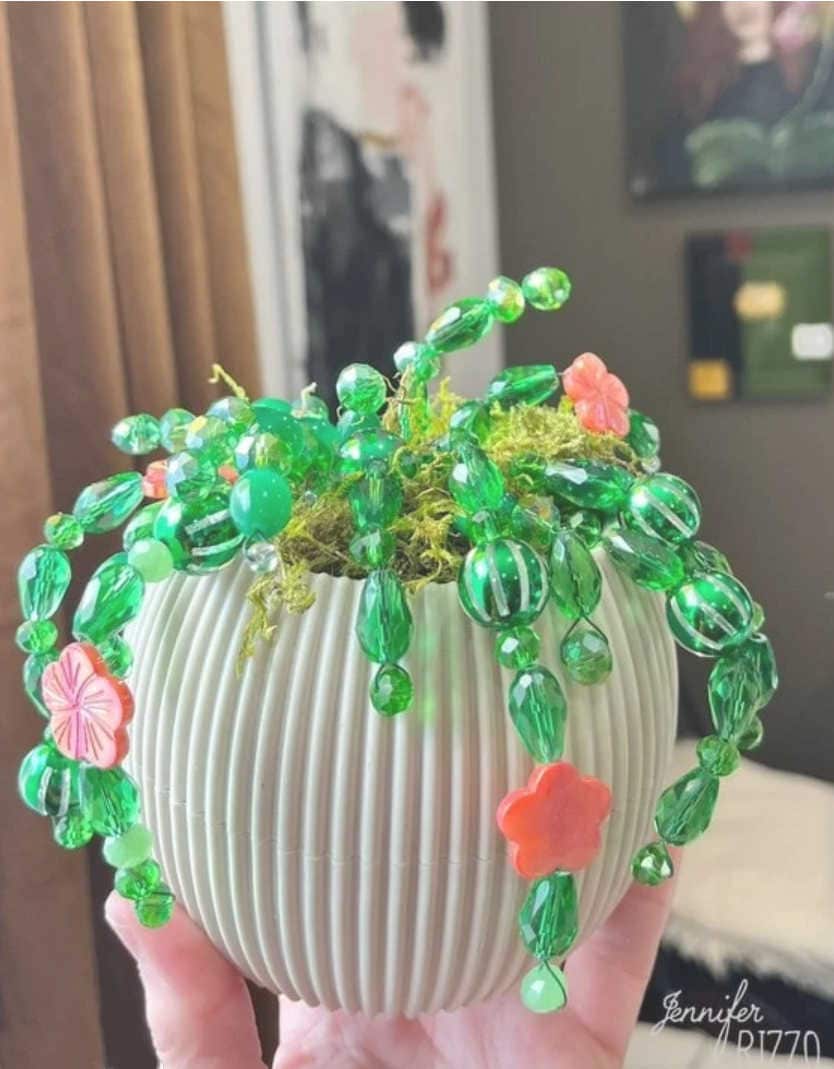how to make a beaded plant