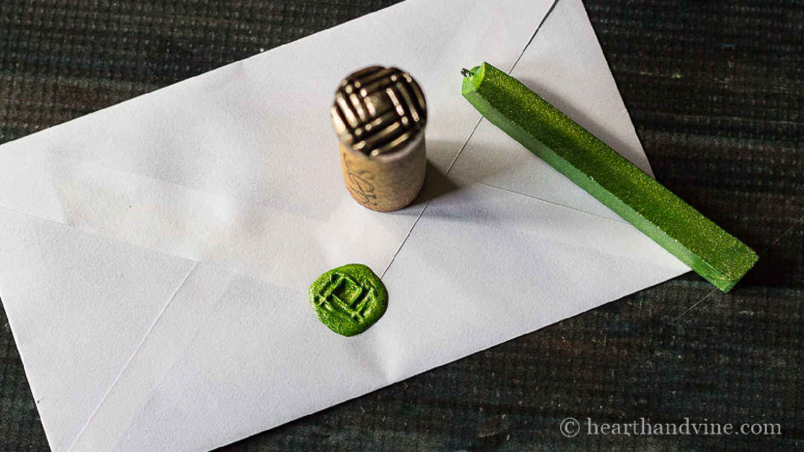 diy wax seal with vintage metal buttons