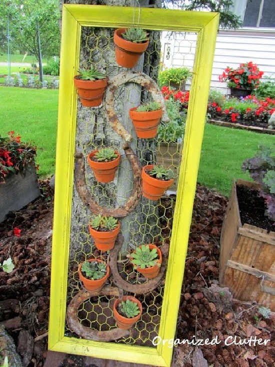garden decor with picture frames