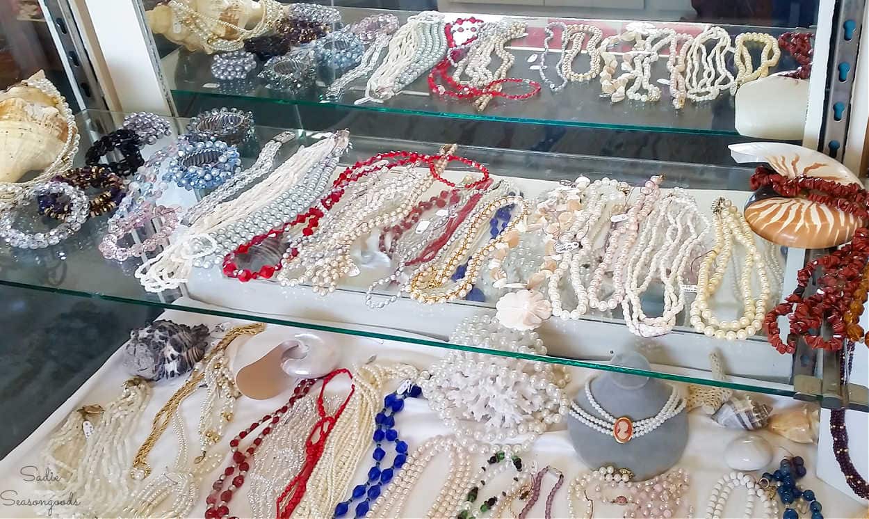 old jewelry at an antique store